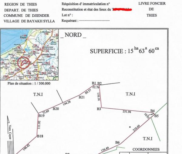 Terrain de 15 Hectares à Vendre à Bayakh, Route de Kayar – Opportunité Rare d'Investissement Agricole et Immobilier