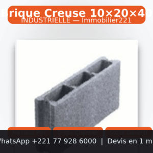 Brique creuse  10x20x40 industrielle: Le choix économique et isolant pour vos projets au Sénégal