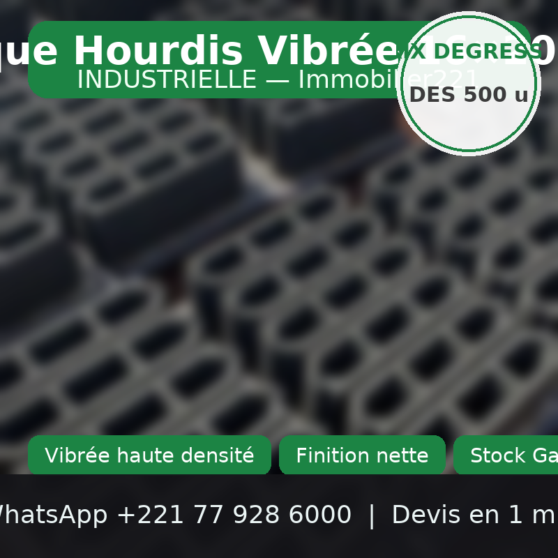 Brique Hourdis Vibrée 16 20 40 : Votre allié pour une construction rapide et solide au Sénégal