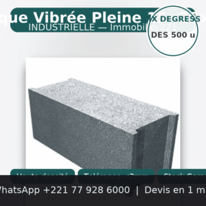 Brique Vibrée pleine 15 20 40 : Le Fondement Solide de la Construction au Sénégal