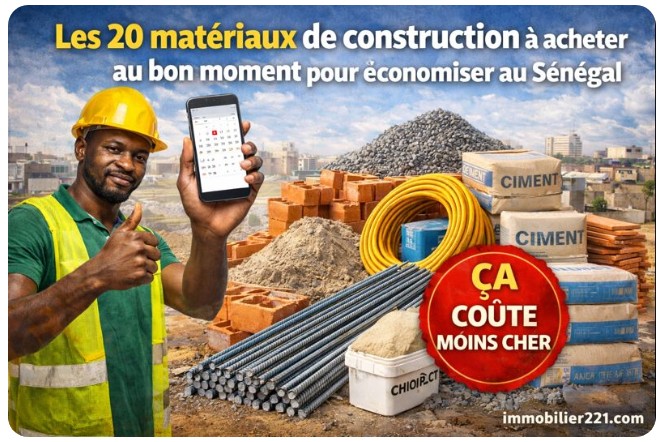 Les 20 matériaux de construction à acheter au bon moment pour économiser au Sénégal