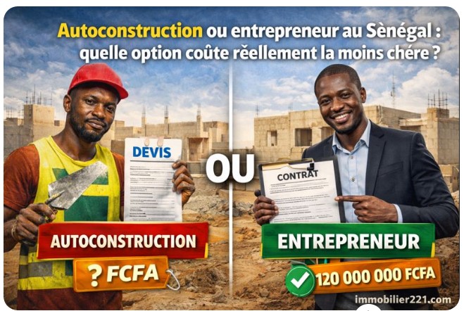 Autoconstruction ou entrepreneur au Sénégal : quelle option coûte réellement la moins chère ?