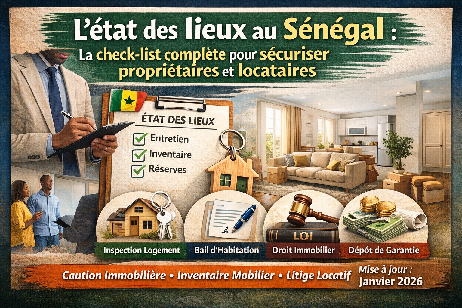 L&rsquo;état des lieux au Sénégal : La check-list complète pour sécuriser propriétaires et locataires.