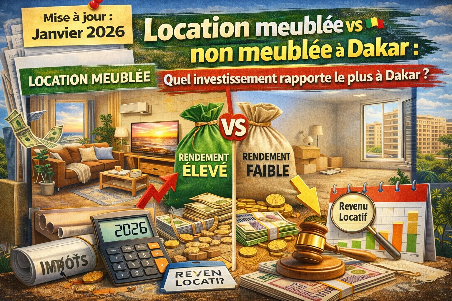 Location meublée ou non meublée à Dakar : Quelle rentabilité ?