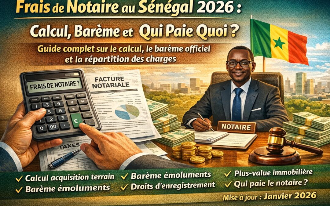 Frais de Notaire au Sénégal 2026 : Calcul, Barème et Qui Paie Quoi ?