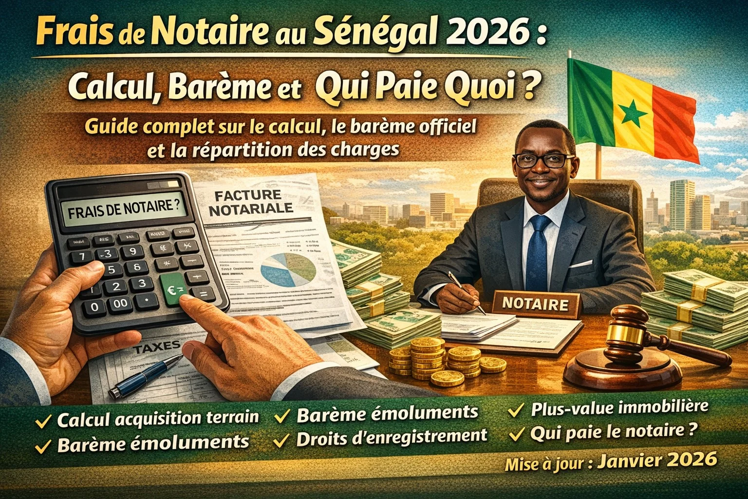 Frais de Notaire au Sénégal 2026 : Calcul, Barème et Qui Paie Quoi ?