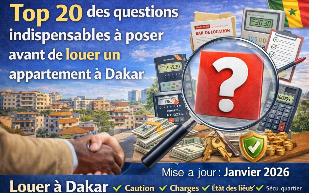 Top 20 des questions indispensables à poser avant de louer un appartement à Dakar.