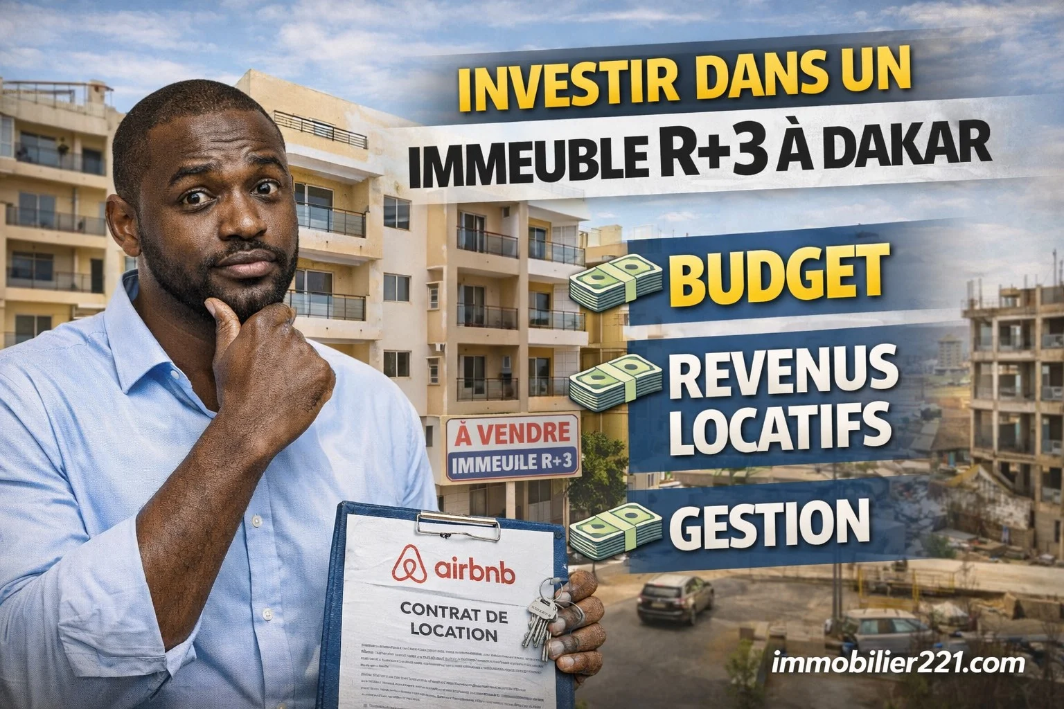 Investir dans un immeuble R+3 à Dakar : Budget, revenus locatifs et gestion