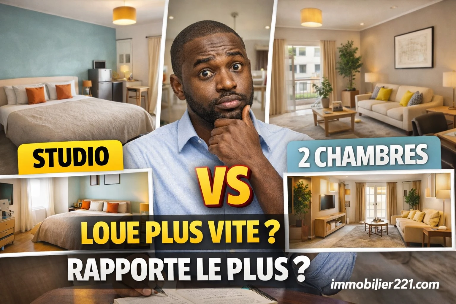 Studio ou appartement 2 chambres : lequel loue le plus vite et rapporte le plus à Dakar ?