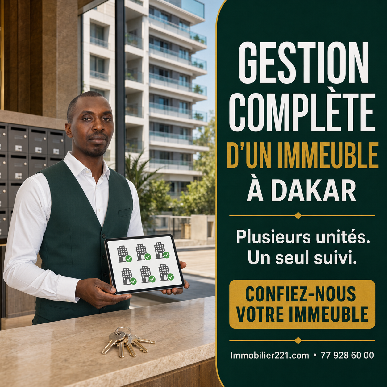 Gestion locative complète d’un immeuble à Dakar