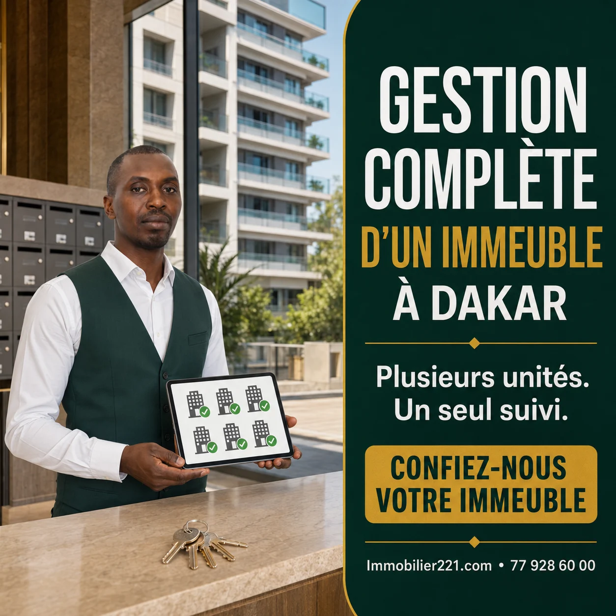 Gestion locative complète d’un immeuble à Dakar