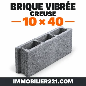 Brique vibrée creuse 10x40 au Sénégal – Brique de 10