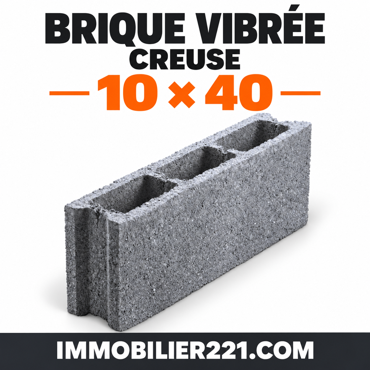 Brique vibrée creuse 10x40 au Sénégal – Brique de 10