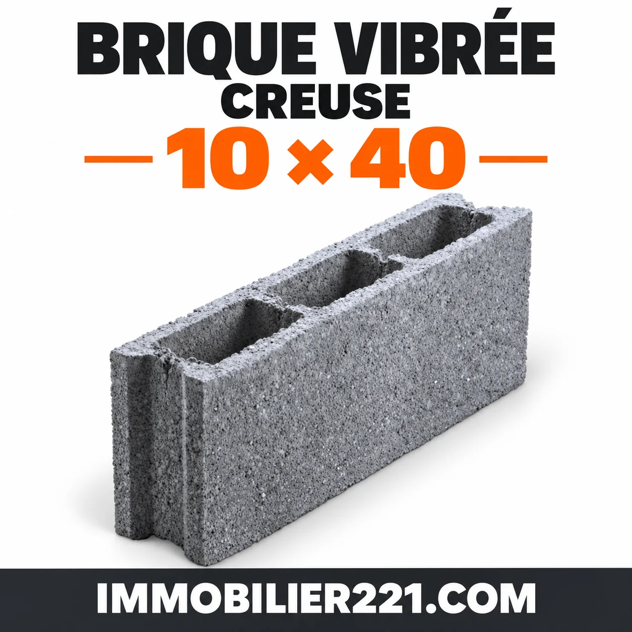 Brique vibrée creuse 10×40 au Sénégal – Brique de 10