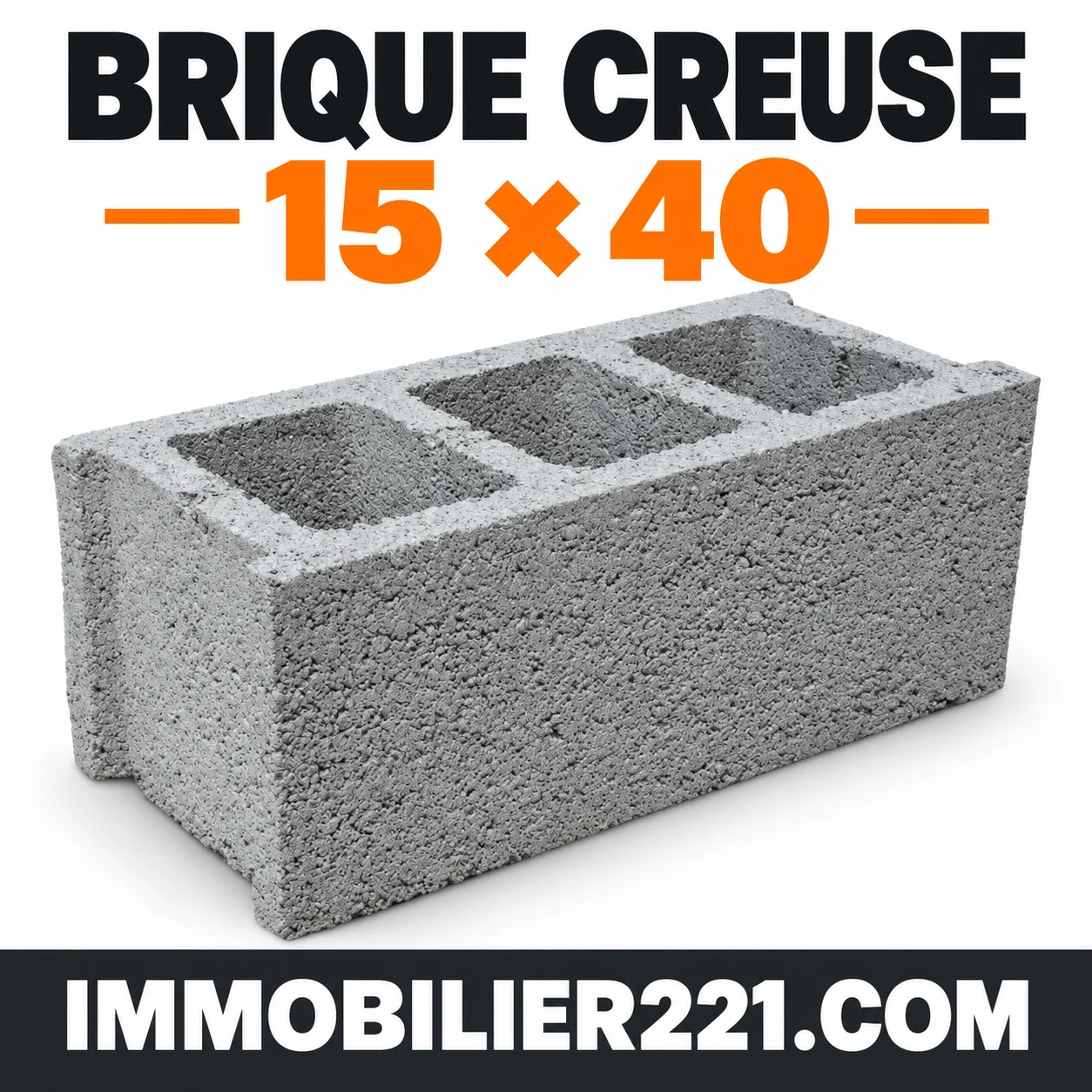 Brique vibrée creuse 15×40 au Sénégal – Brique de 15