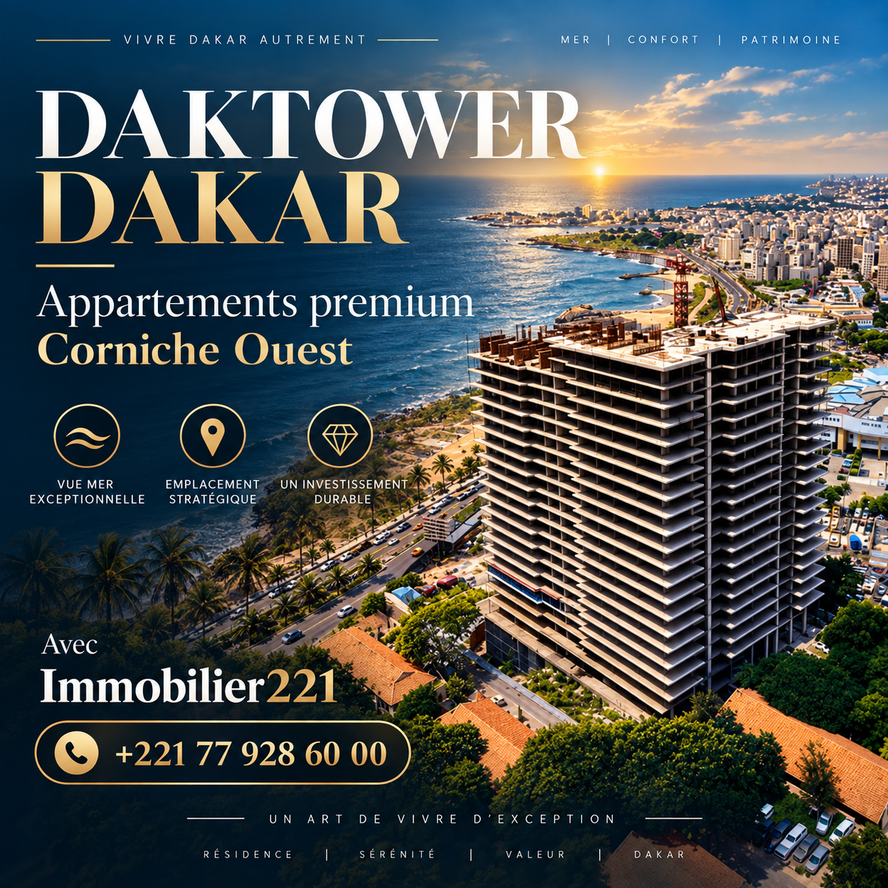 DAKTOWER Dakar appartements premium sur la Corniche Ouest