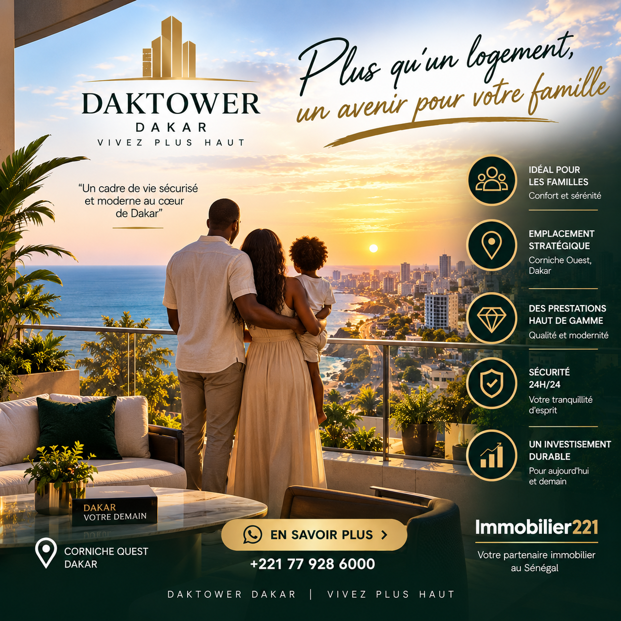 Investissement immobilier à DAKTOWER Dakar avec Immobilier221
