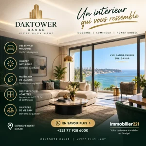 Appartement DAKTOWER Dakar intérieur premium