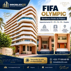 Résidence FIFA Olympic au Point E à Dakar – Immobilier221
