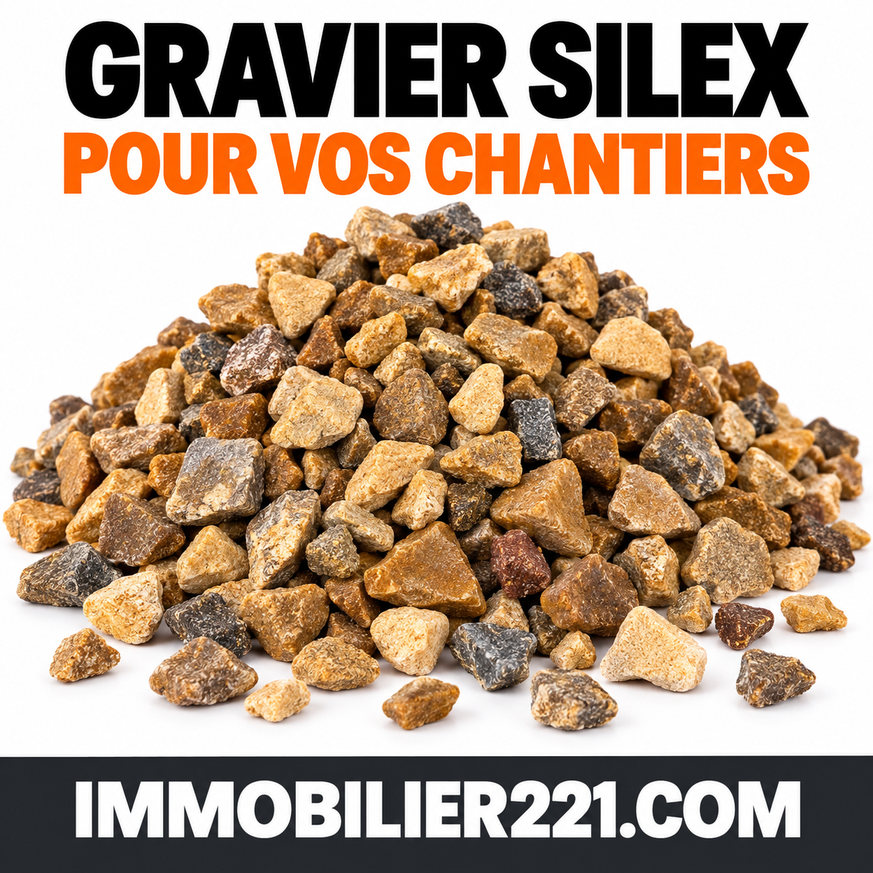 Gravier silex au Sénégal – Camion 4 à 20 m³, 3/8 et 8/16