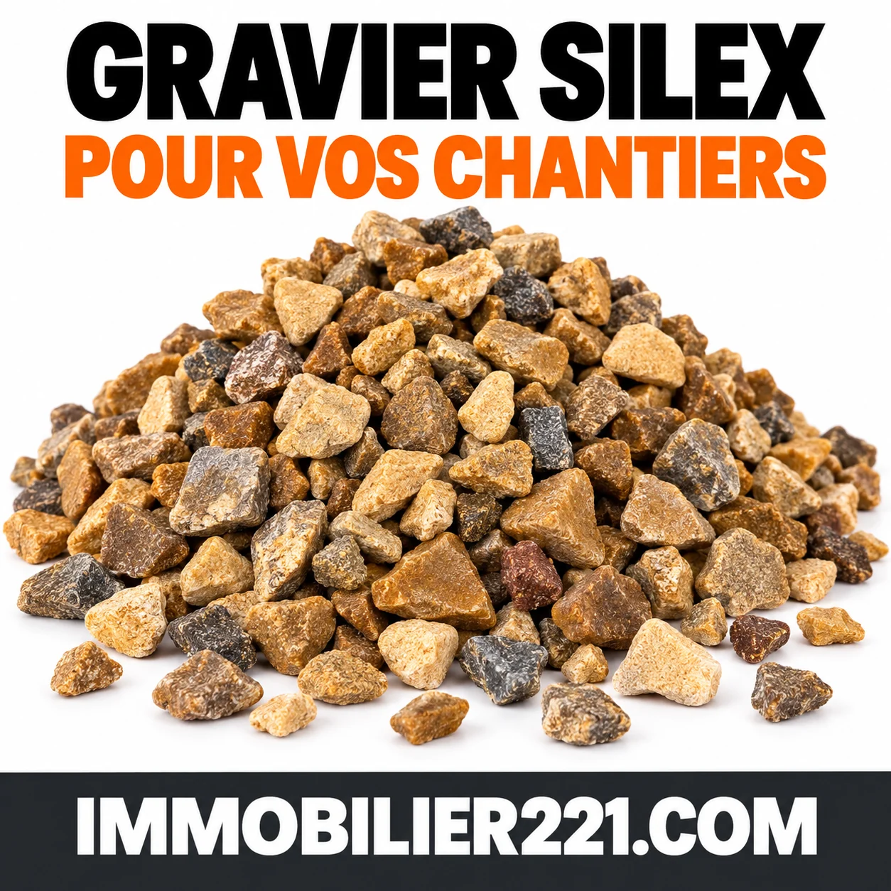 Gravier silex au Sénégal – Camion 4 à 20 m³, 3/8 et 8/16
